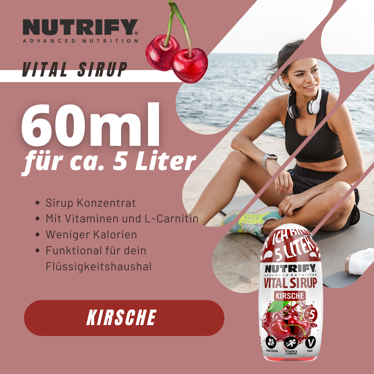NUTRIFY Vital Sirup Kirsch Cherry 65ml