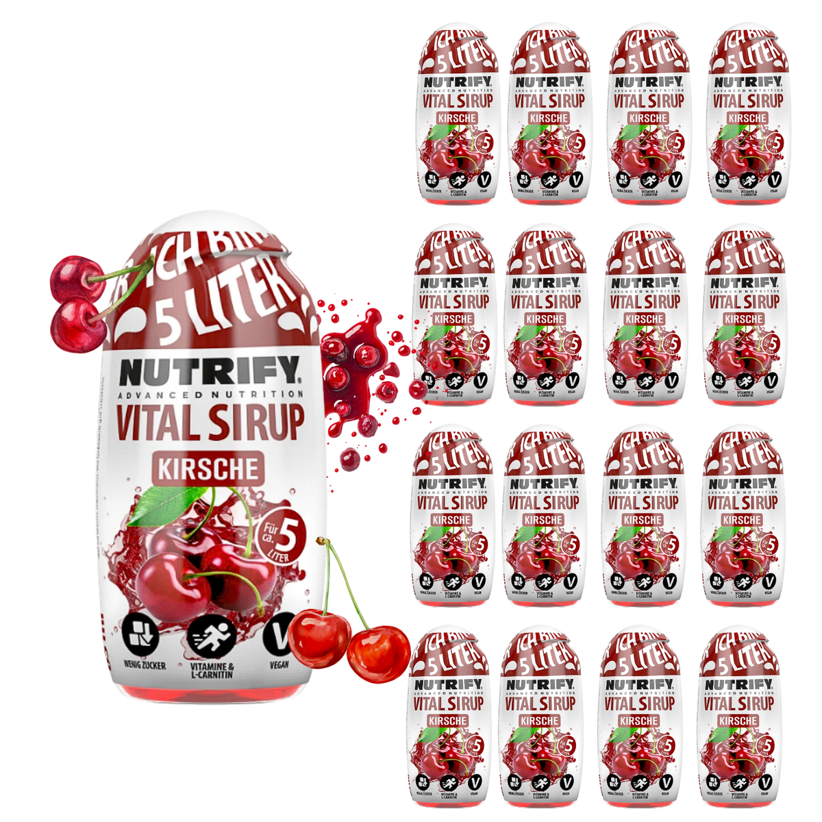 NUTRIFY Vital Sirup Kirsch Cherry 16 x 65ml