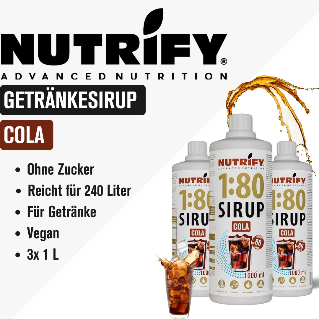 NUTRIFY Vital Drink Sirup 1:80 Cola 1L - 12er VPE
