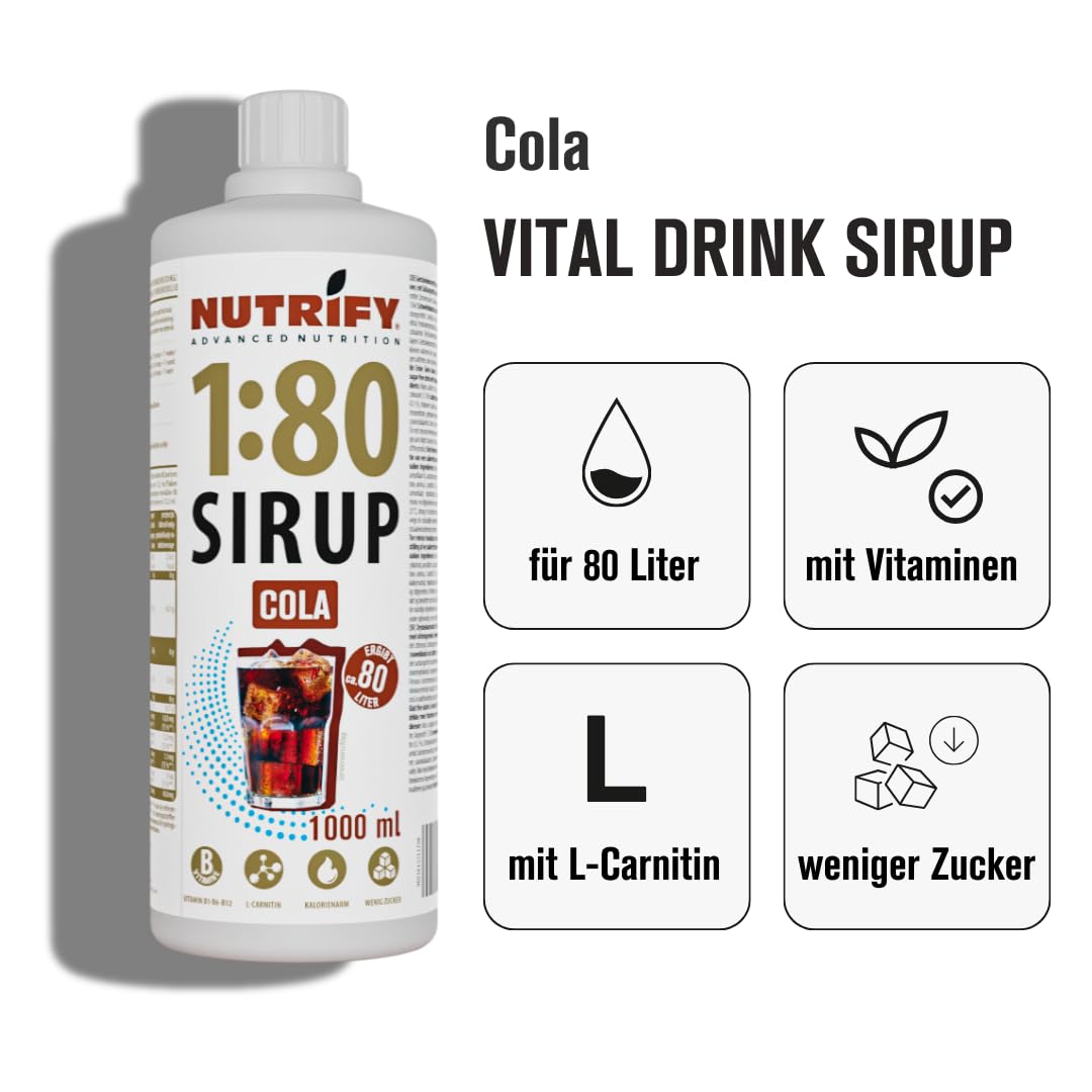 NUTRIFY Vital Drink Sirup 1:80 Cola 1L - 12er VPE