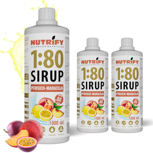 NUTRIFY Vital Drink Sirup 1:80 Pfirsich-Maracuja 1L - 12er VPE
