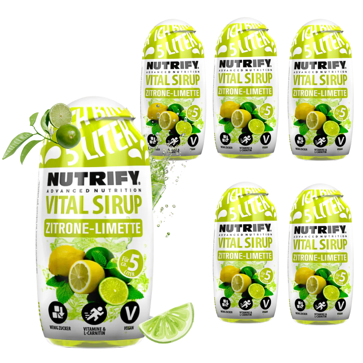 NUTRIFY Vital Sirup Zitrone-Limette 6 x 65ml