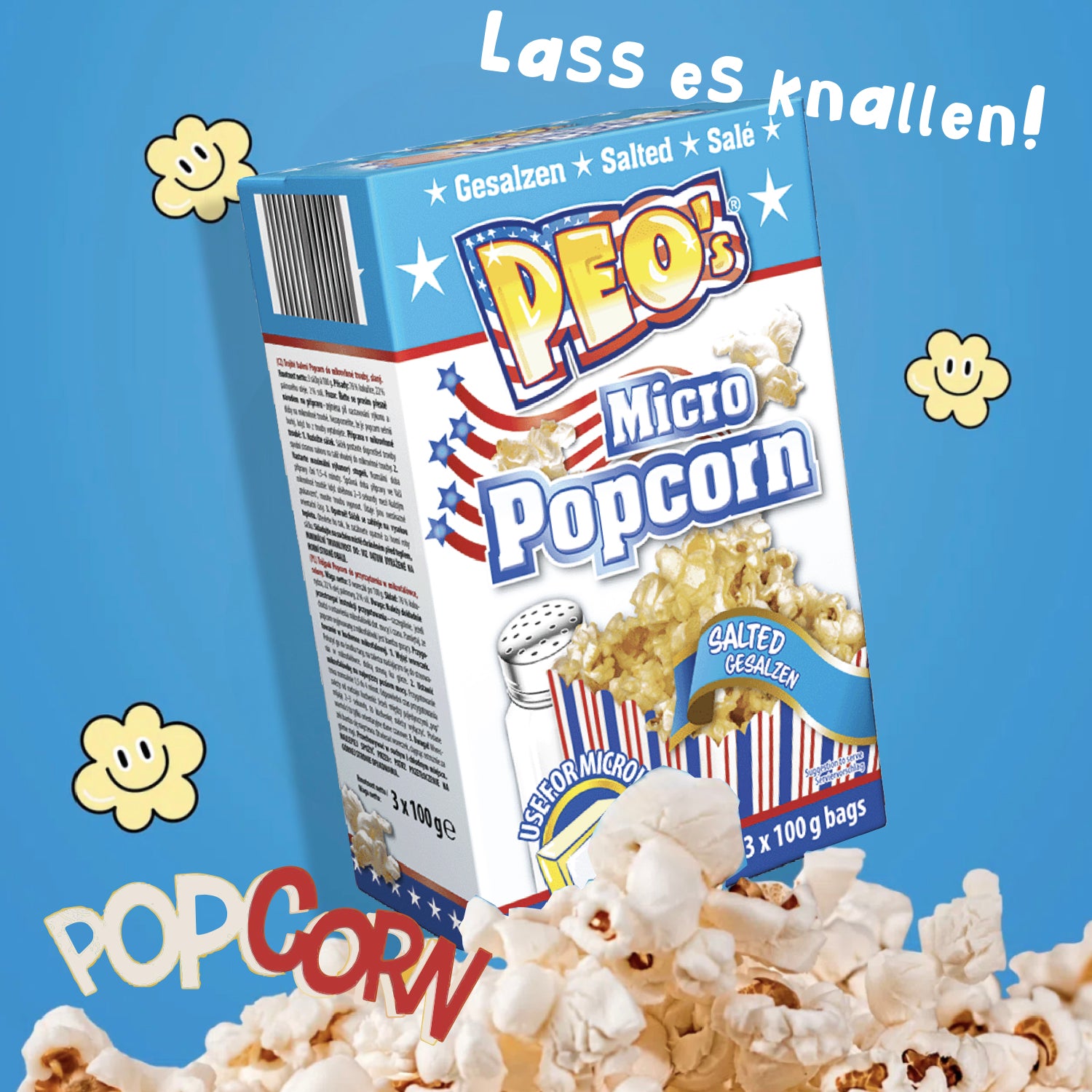 PEO'S Mikrowelle Popcorn Salzig 12 x 300g