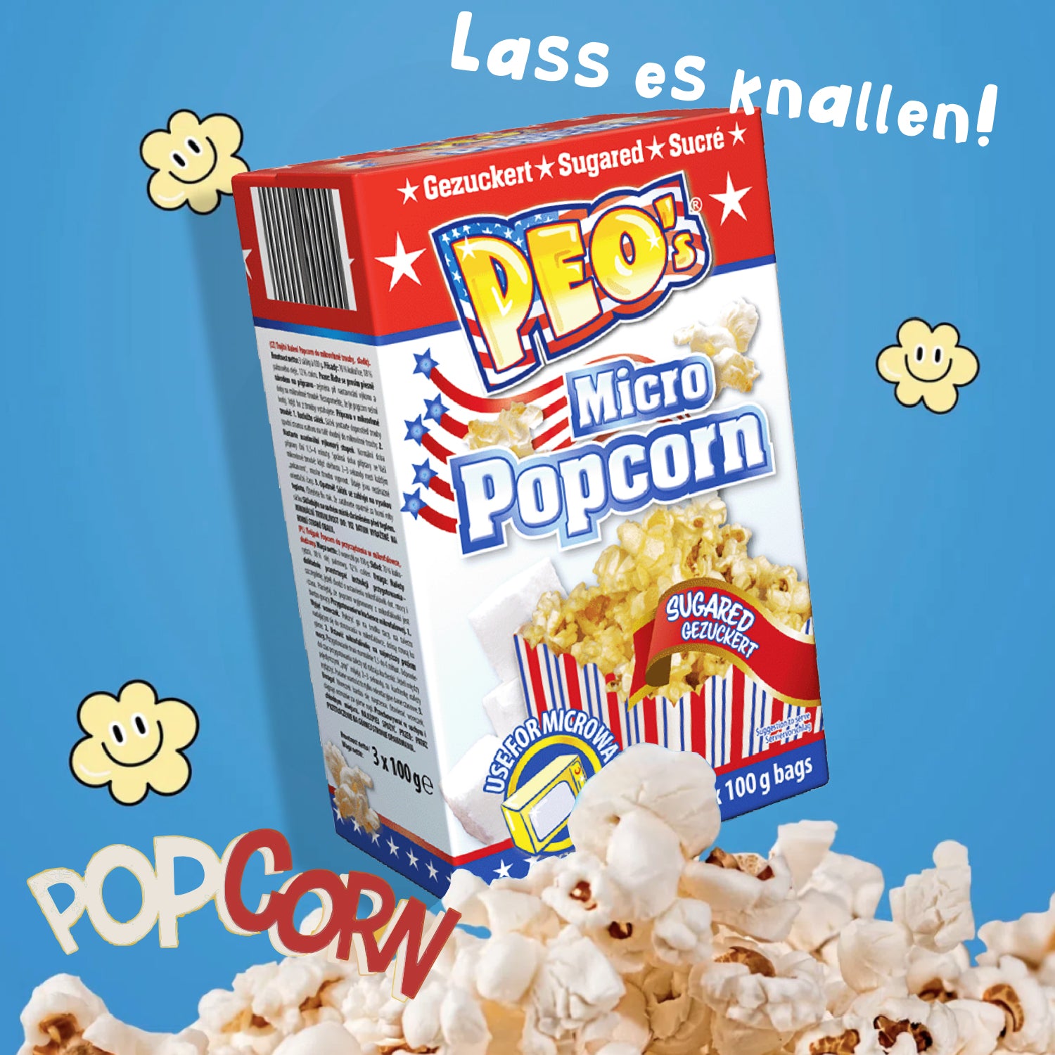 PEO'S Mikrowelle Popcorn Süß 12 x 300g