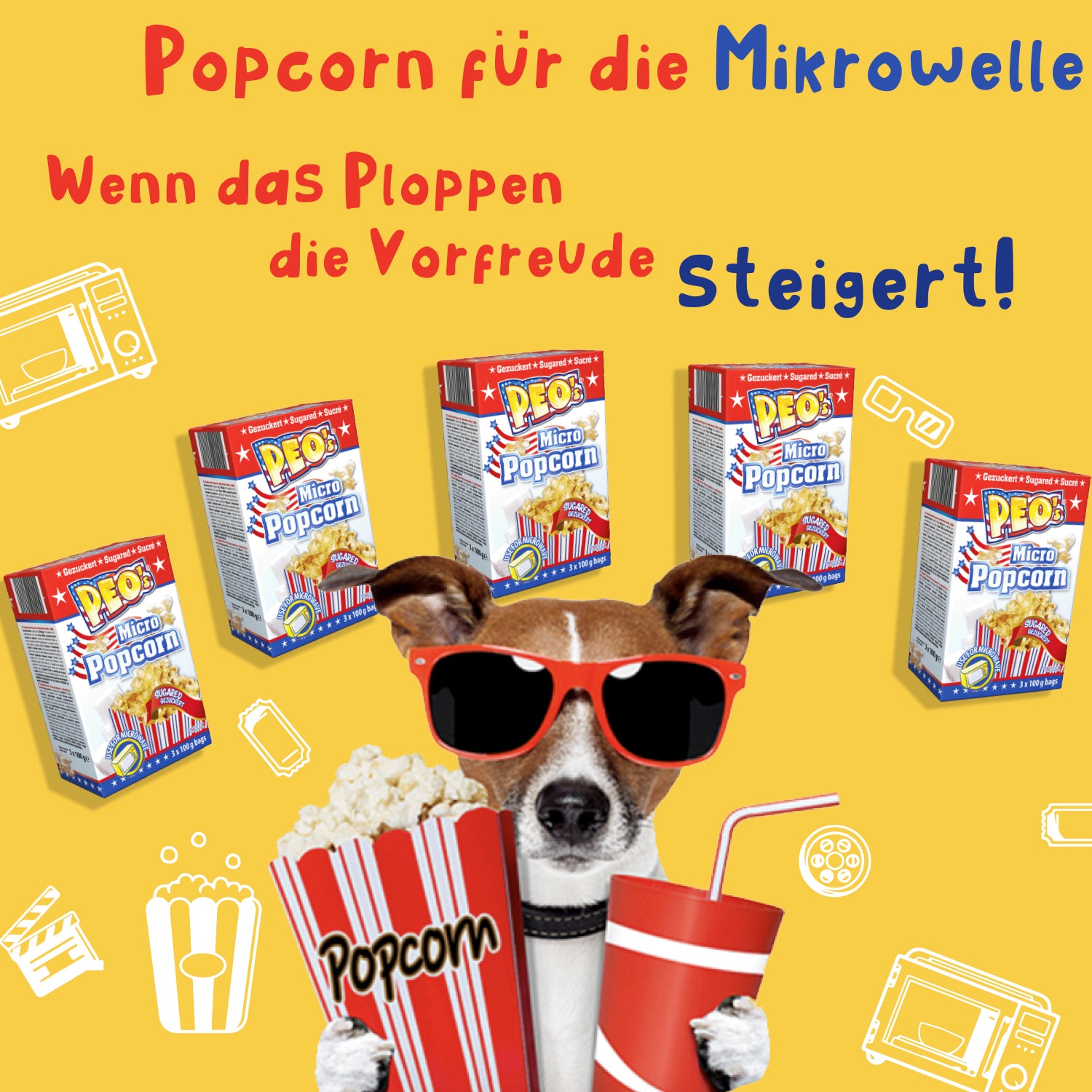 PEO'S Mikrowelle Popcorn Süß 12 x 300g