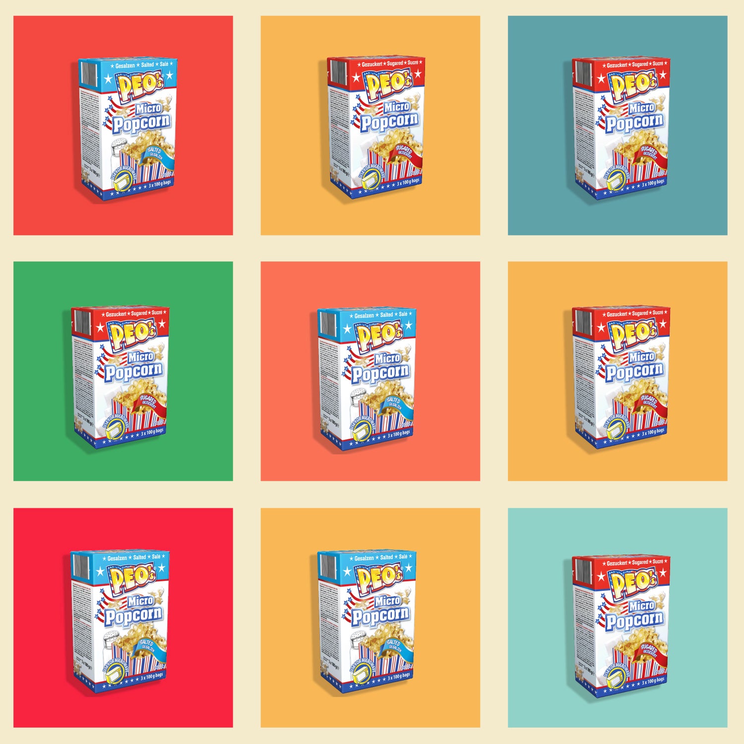 PEO'S Mikrowelle Popcorn Süß 12 x 300g