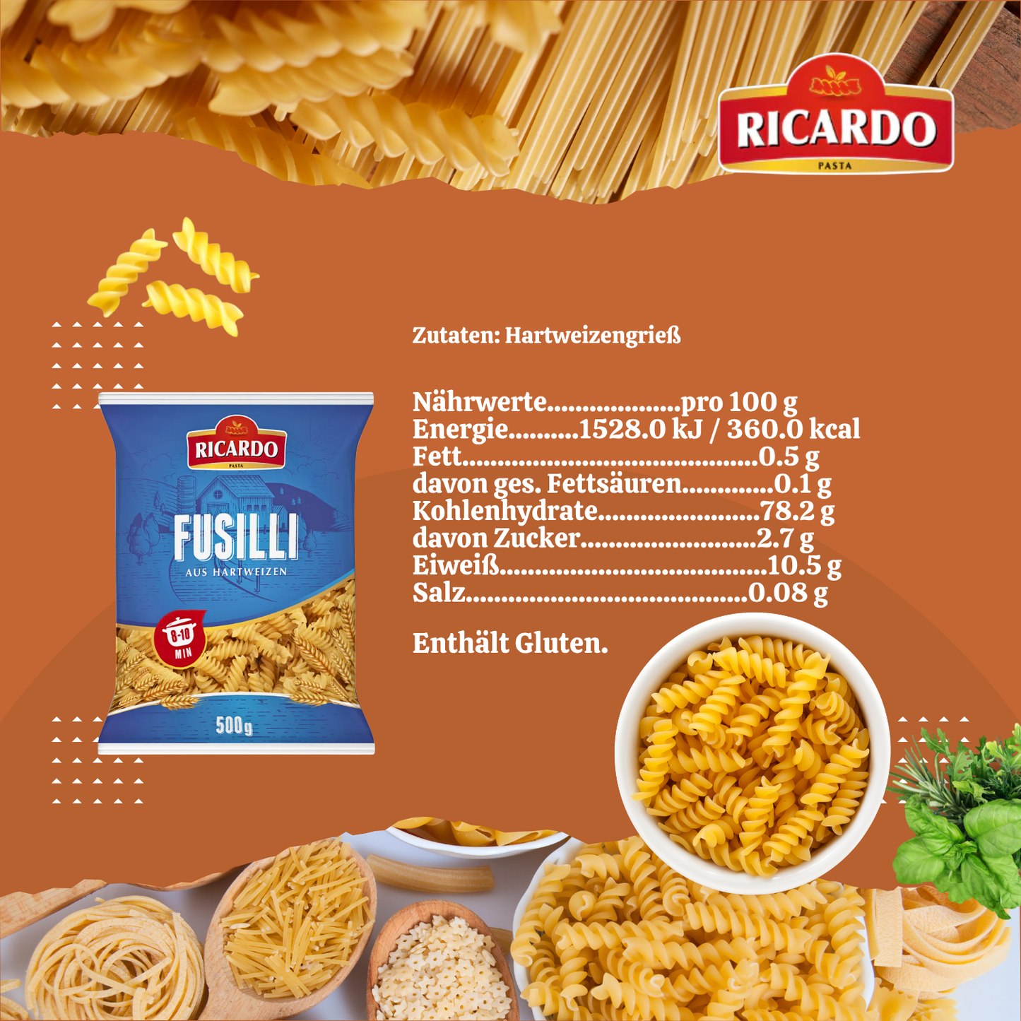 RICARDO Fusilli 20 x 500g