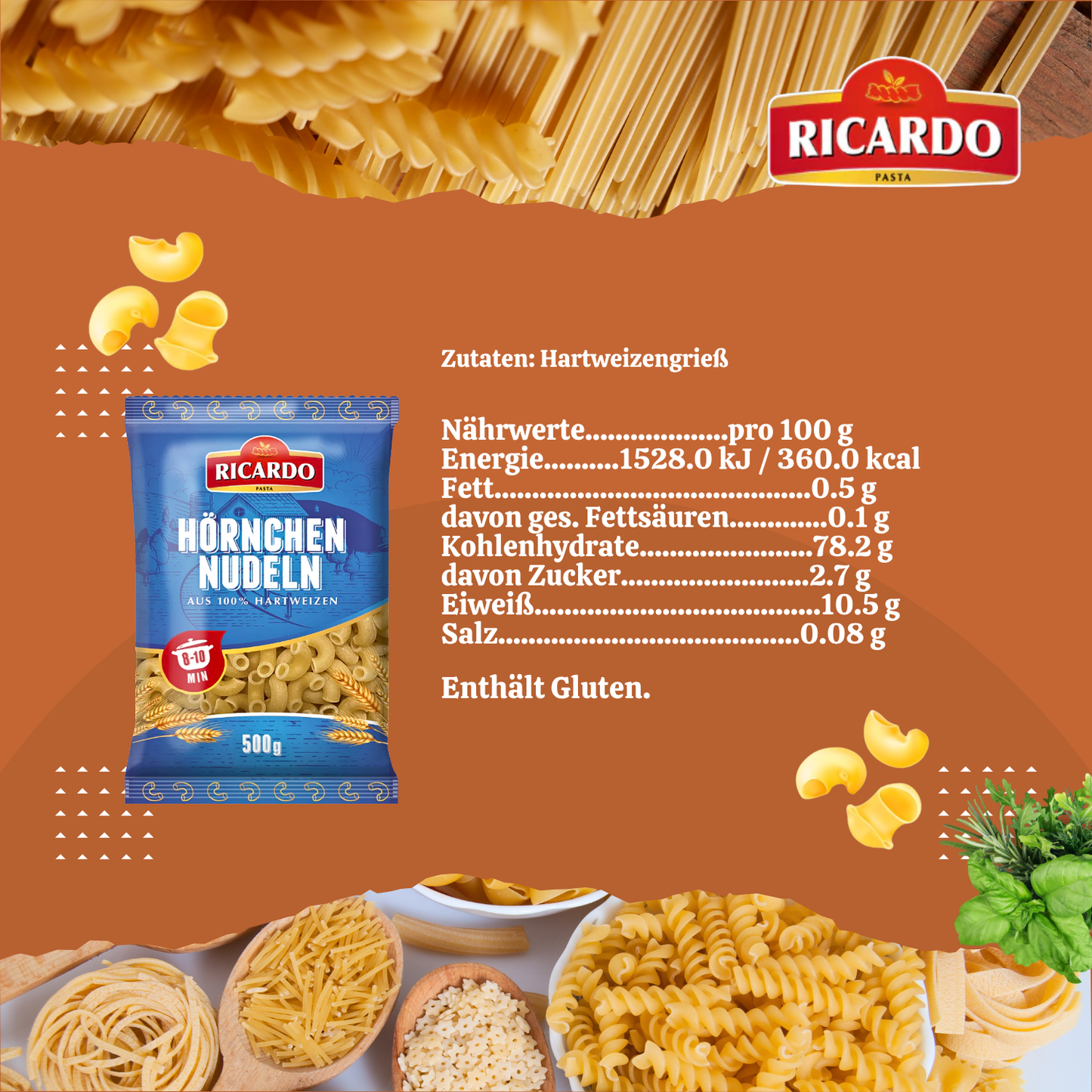 RICARDO Hörnchennudeln 20 x 500g