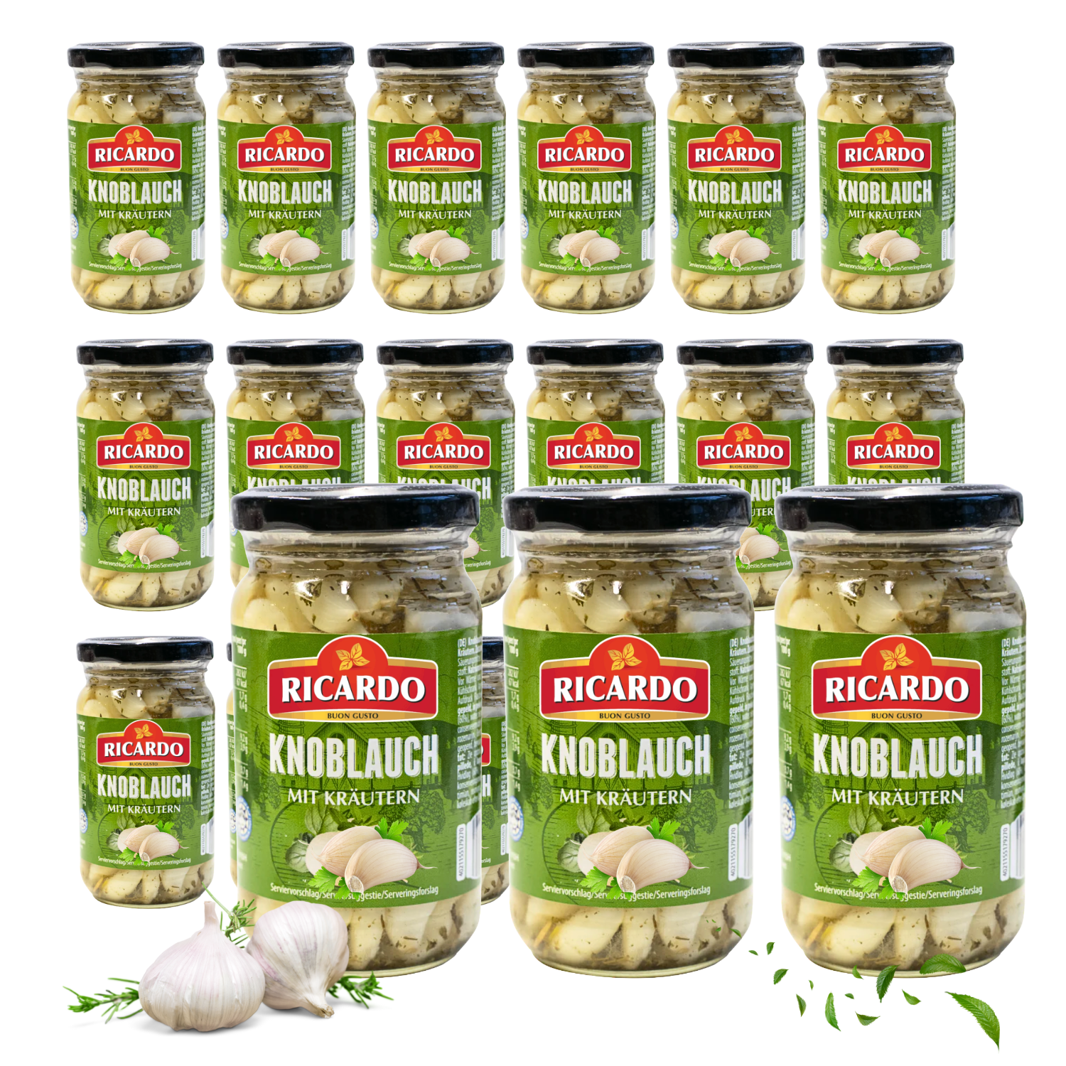 RICARDO Knoblauch mit Kräuter 18 x 190g - Feinkost Vorteilspack