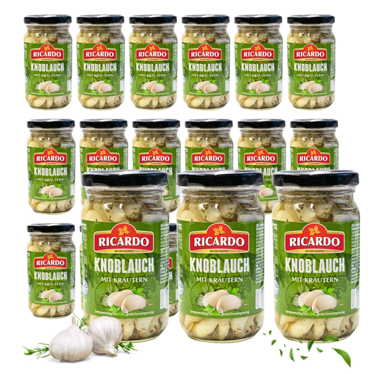 RICARDO Knoblauch mit Kräuter 18 x 190g - Feinkost Vorteilspack