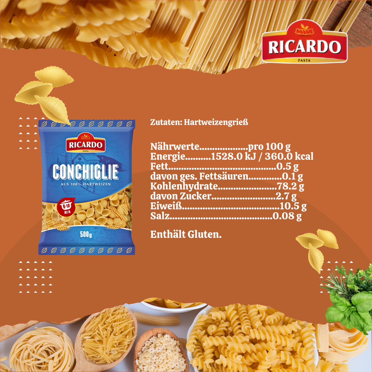 RICARDO Muschelnudeln 20 x 500g