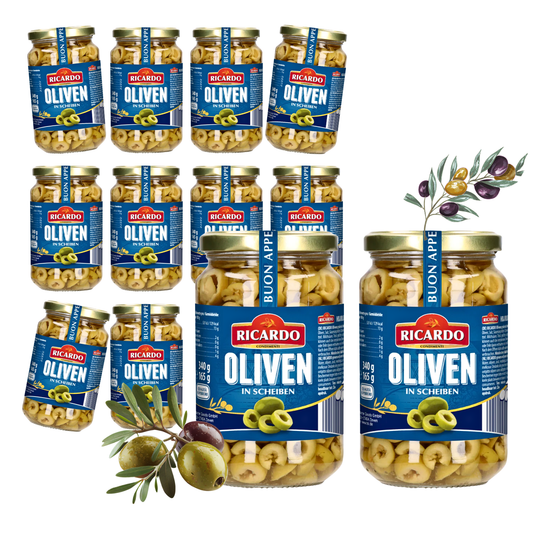 RICARDO Oliven schwarz in Scheiben 12 x 340g