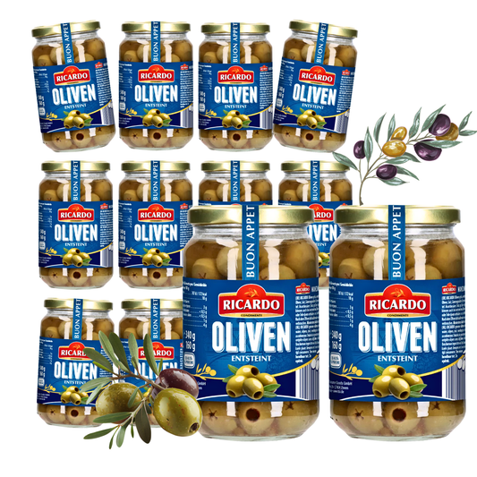 RICARDO Oliven grün 12 x 340g - entsteint
