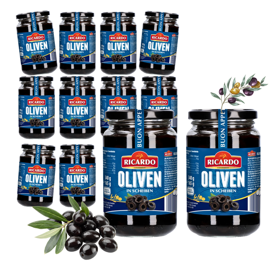 RICARDO Oliven schwarz in Scheiben 12 x 340g