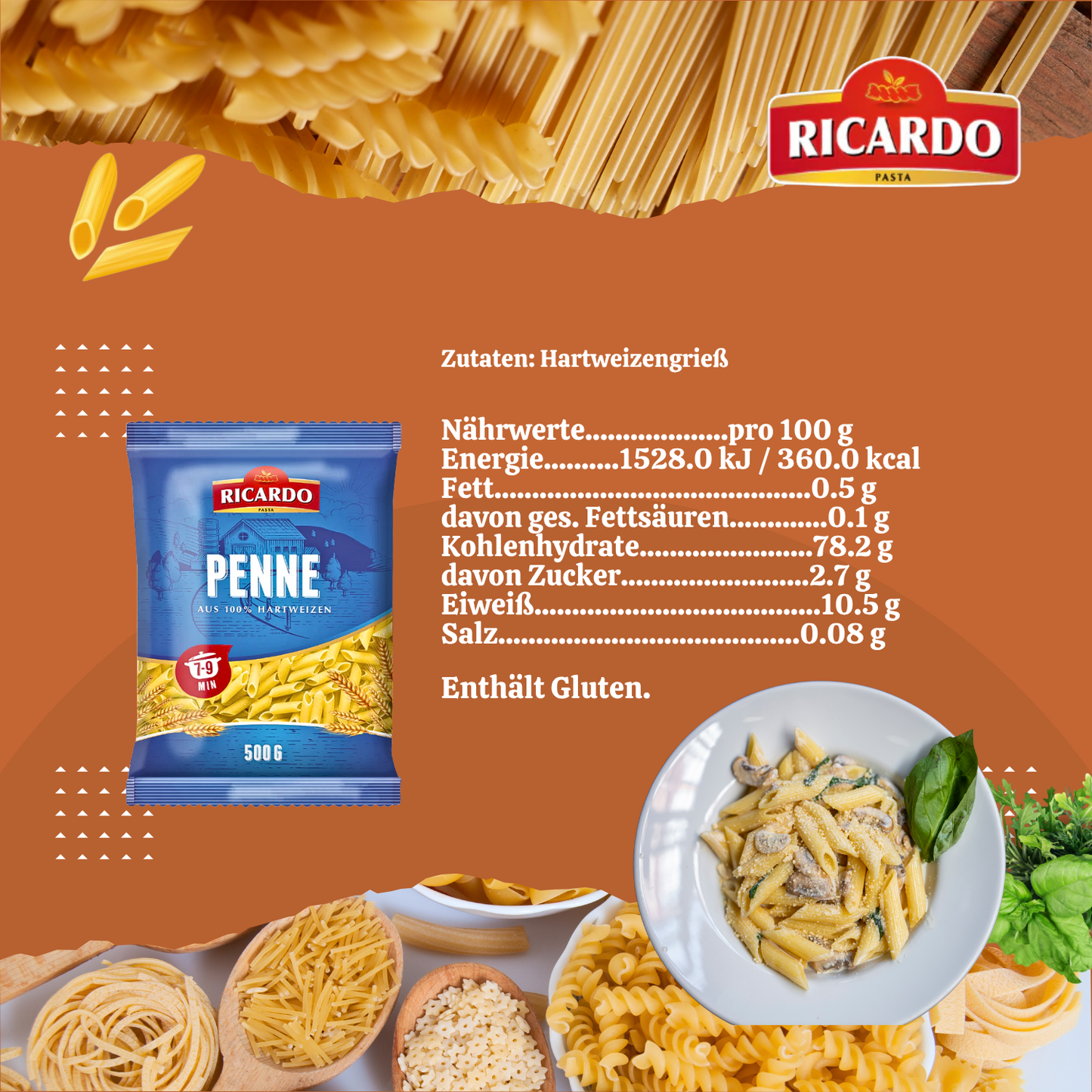 RICARDO Penne 20 x 500g