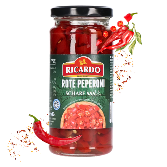 RICARDO Rote Peperoni Chili geschnitten 250g