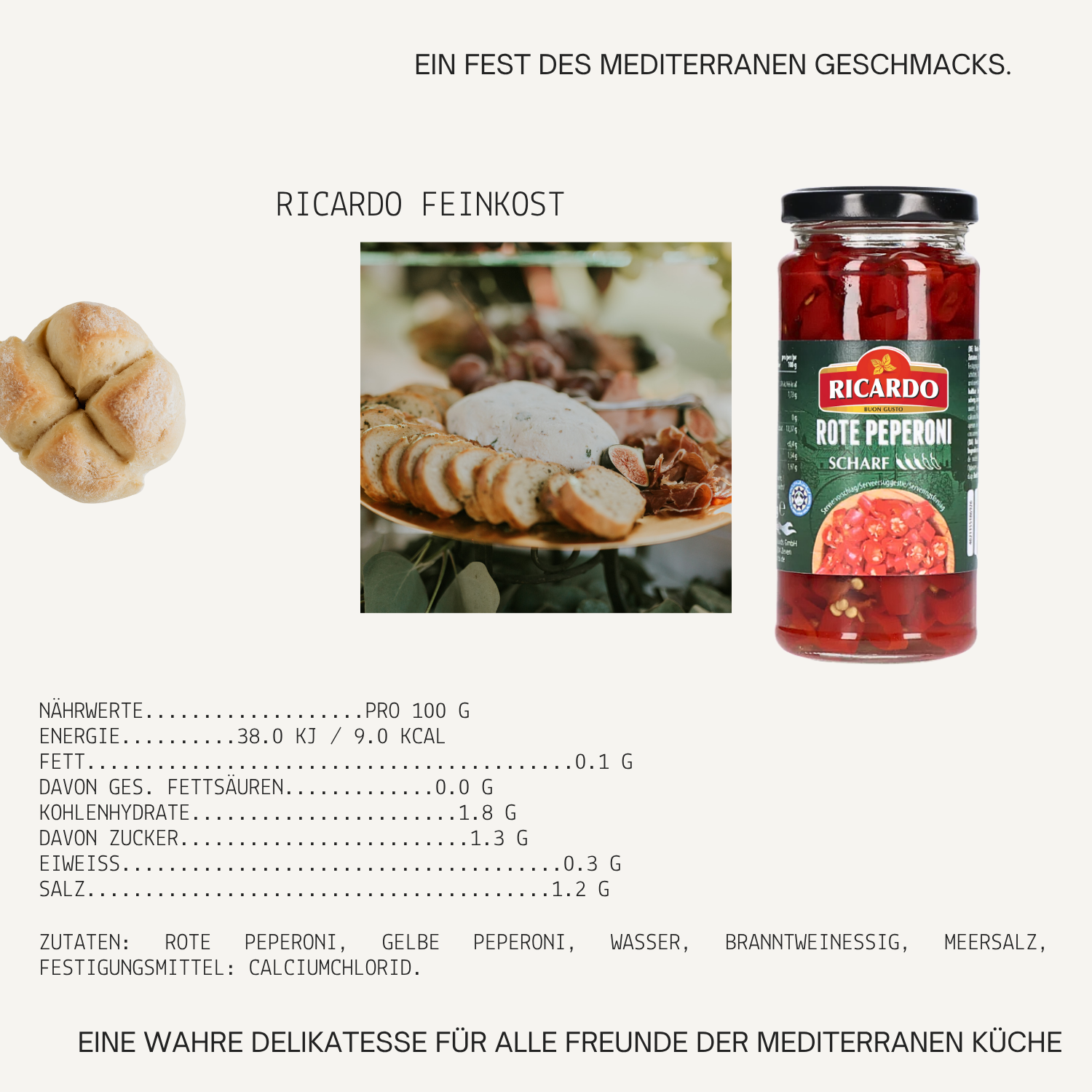 RICARDO Rote Peperoni Chili geschnitten 250g