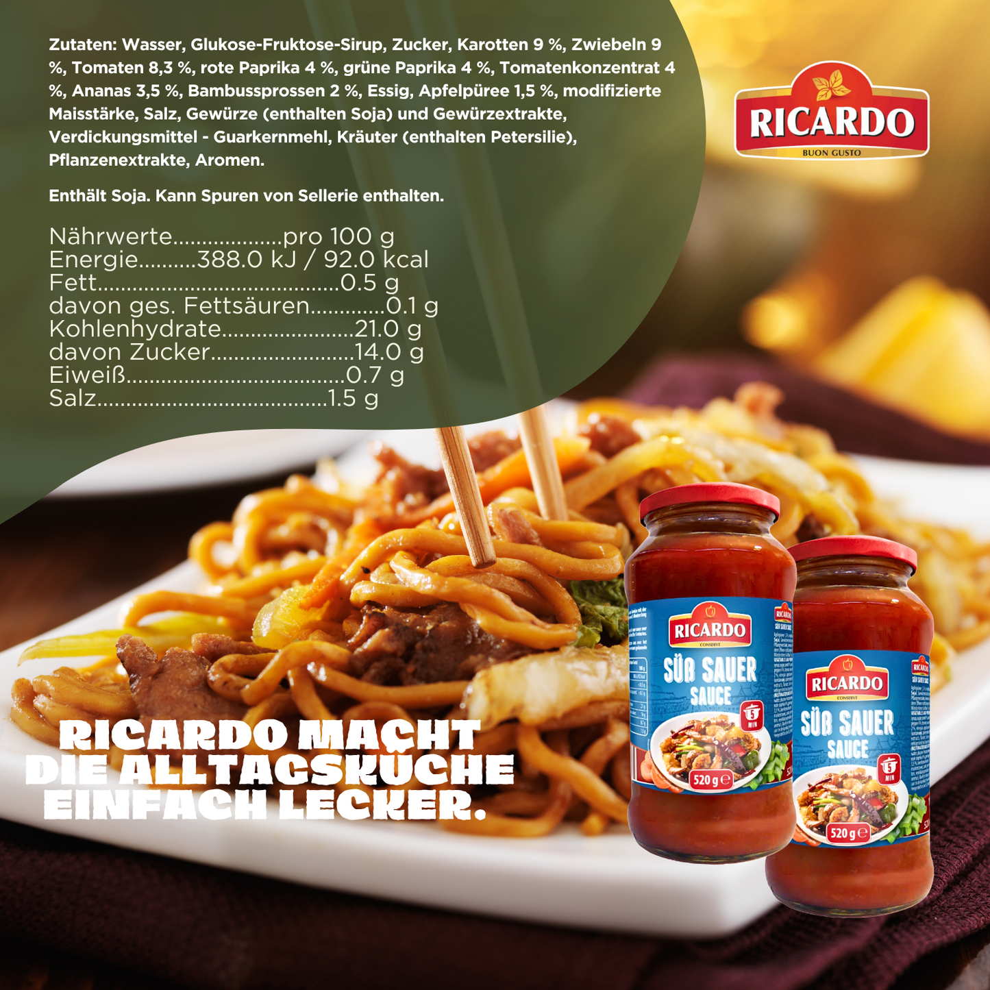 RICARDO Süß-Sauer Sauce 12 x 520g