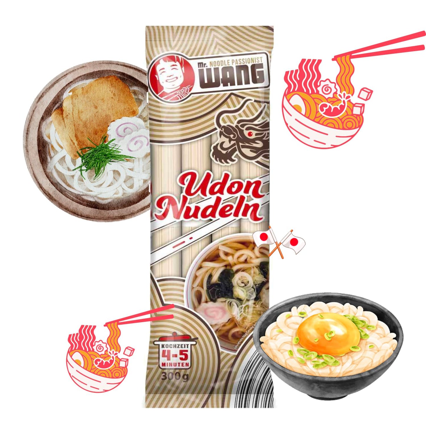 MR WANG Udon Nudeln 300g BT - 10er VPE
