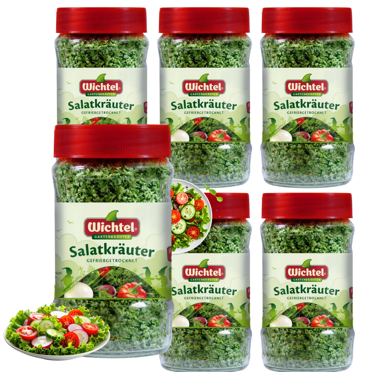 WICHTEL Gefriergetrocknete Salatkräuter 6 x 25g / Glas